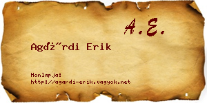 Agárdi Erik névjegykártya